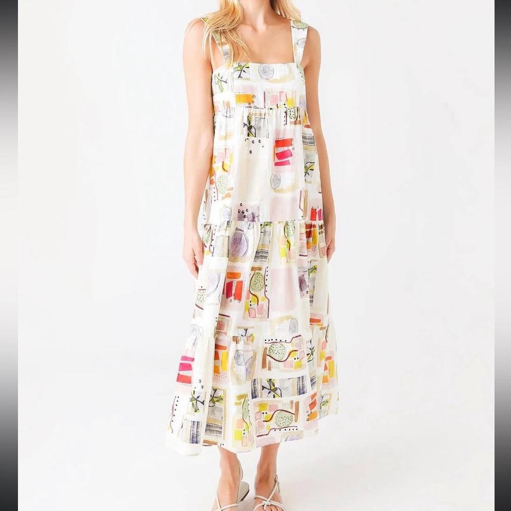 Hunter Bell Colorful Print Maxi Dress